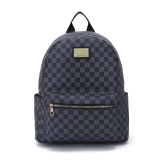 RICHPORTS Checkered Backpack Fashion Classic Large Backpack for College Students Travel bag Black