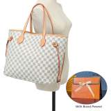 RICHPORTS Checkered Shoulder Tote Bags for Womens Leather 3pcs Set White