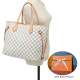 RICHPORTS Checkered Shoulder Tote Bags for Womens Leather 3pcs Set White