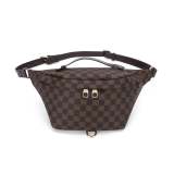 This checkered waist bag features a modern brown-toned checkerboard pattern with a durable adjustable strap that allows it to be worn as a waist bag, fanny pack, or crossbody chest bag. Made from high-quality PU leather with polyester lining, this waist pocket offers a spacious interior and secure closure, making it ideal for everyday wear, travel, or outdoor activities.