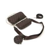 3-in-1 crossbody bag set featuring shoulder bag, crossbody bag and coin purse with stylish checkered pattern