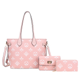 Fashion Tote Handbags: 3-Piece Embroidered Shoulder Bag Set - Lightweight Composite Shopping Wallets for Women