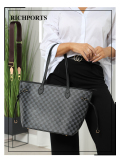The Louis tote - Black ZIP personalised checkered tote bag
