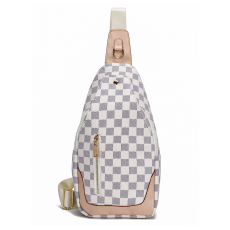 RICHPORTS Checkered Sling Bag – Stylish Chest Bag & Crossbody Shoulder Bag for Men Women