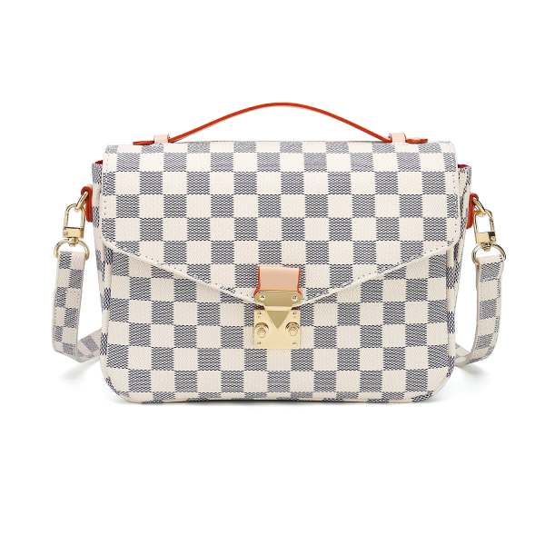 RICHPORTS Checkered Cross Body Bag - Womens Purse Checkered Evening Bag Ladies Shoulder Bags - PU Vegan Leather