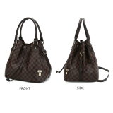 RICHPORTS Women’s Checkered Bucket Bag – Fashion Checkered Tote Bag with Dual Handles & Adjustable Shoulder Strap