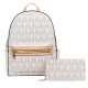 RICHPORTS Vintage Print Travel Backpack – PU Leather Backpack for Women & Men