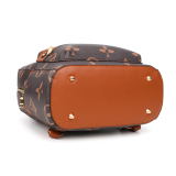 RICHPORTS Vintage Print Travel Backpack – PU Leather Backpack for Women & Men
