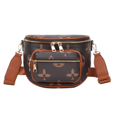 RICHPORTS Vintage Print Waist Bag – PU Leather Fanny Pack & Crossbody Bag for Women