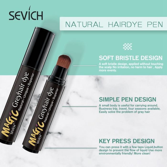 Magic Greyhair Dye(3 colors) Sevich 20ml Temporary Hair dye pen 3 Colors  Instant Hair Color Modify Lequid Stick One-Time Cover Up White Hair Color