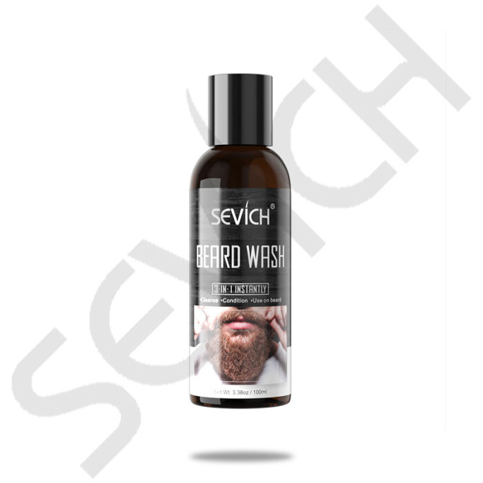 Beard Wash Sevich 100ml Beard Wash for Men Beard Shampoo Mustache Wash Moisturizing Smoothing Gentlemen Beard Care