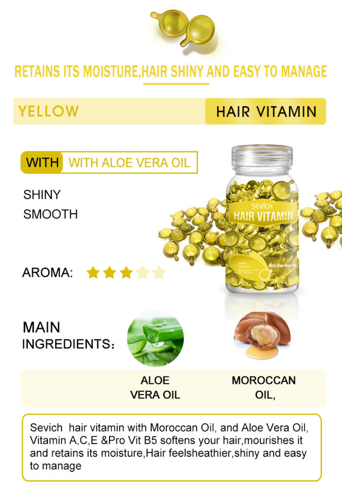 Hair Vitamin(7 colors) Sevich Pro Keratin Complex Oil Hair Vitamin Capsule Oil Silky & Shiny Hair Serum Moroccan Nourishing Oil Repair Damage Hair Oil