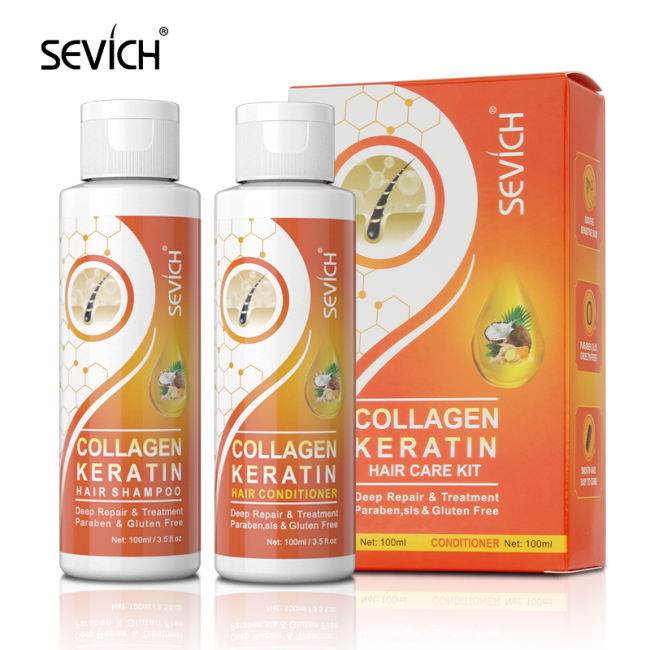 Collagen Keratin Kit 100ml Freshing & Moisturizing Hair Shampoo Hair Care 100ml Repair Damage Smoothing Hair Conditioner/Hair Mask