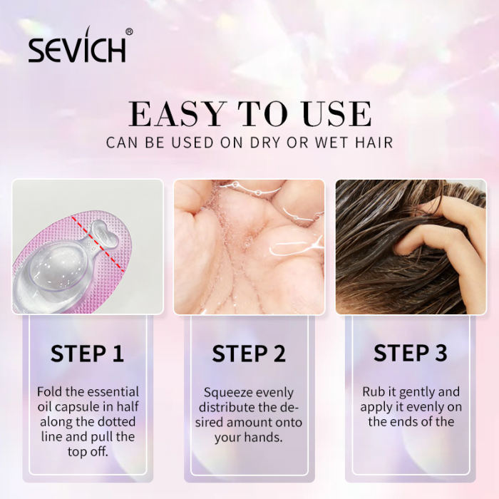 Sevich Collagen Nourishing Hair Capsules Smoothing Frizzy Deep Repair Dry Hair Care Products Keratin Hair Treatment Oil