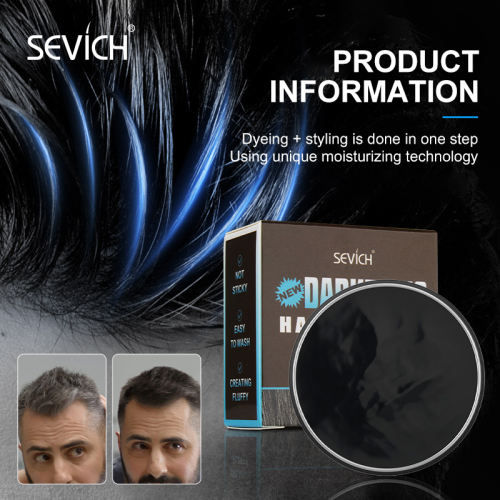 Sevich Fashion 50g Hair Color Wax for Men Temporary Black Color Hair Mud Hair Styling Non Greasy & Long-lasting Strong Hold Gel