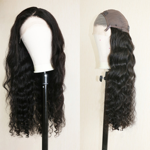 ZSF Hair Loose Wave 13*4 Lace Frontal Wig Unprocessed Human Virgin Hair 1Piece Natural Black