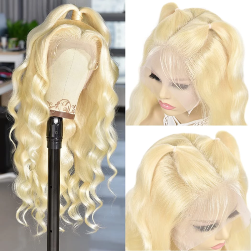 ZSF Hair Russian Blonde Virgin Hair Body Wave 13*4 HD Lace Frontal Wig 100% Human Hair 1Piece