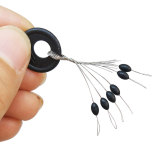 Rubber fishing oval stoper,fishing stop  black fishing beads