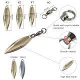 Willowleaf Spinner blades+ Ball Bearing Swivels with Split Rings Trolling Fishing Lures Accessories Spinnerbaits