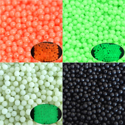 Soft Fishing Beads Stopper 3mm-12mm Luminous Round Fishing Space Beans  Stops Soft Rubber Rig Lure Accessories