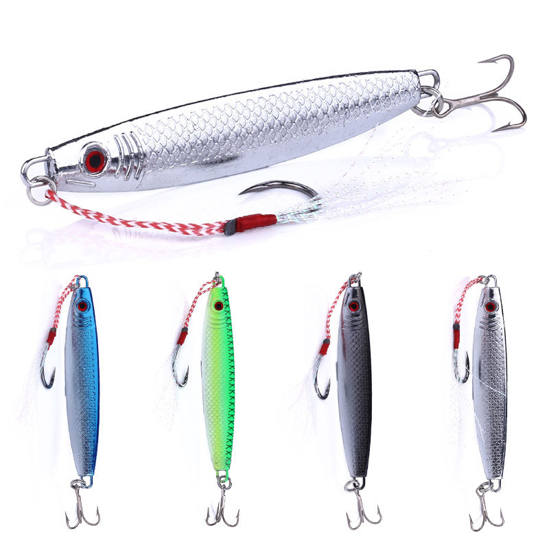 Jigs,Slow Fall Pitch Fishing Lures,Sinking Metal Spoons,Saltwater  Artificial Bait,Boat Jigging Bait,Jigging Lures for Bass Trout Musky Tuna,5  Colors