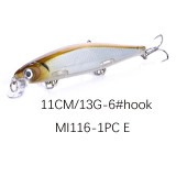 Minnow Fishing Lure Laser Hard Artificial Bait 3D Eyes 11cm 13g Wobblers Fishing Tackle Slow Sinking