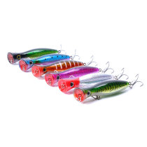 Popper Fishing Luya Lures 13CM 43G Topwater Hard Fishhook River Sea Simulation Baits 3D Fishs Artificia Spinning Tackle