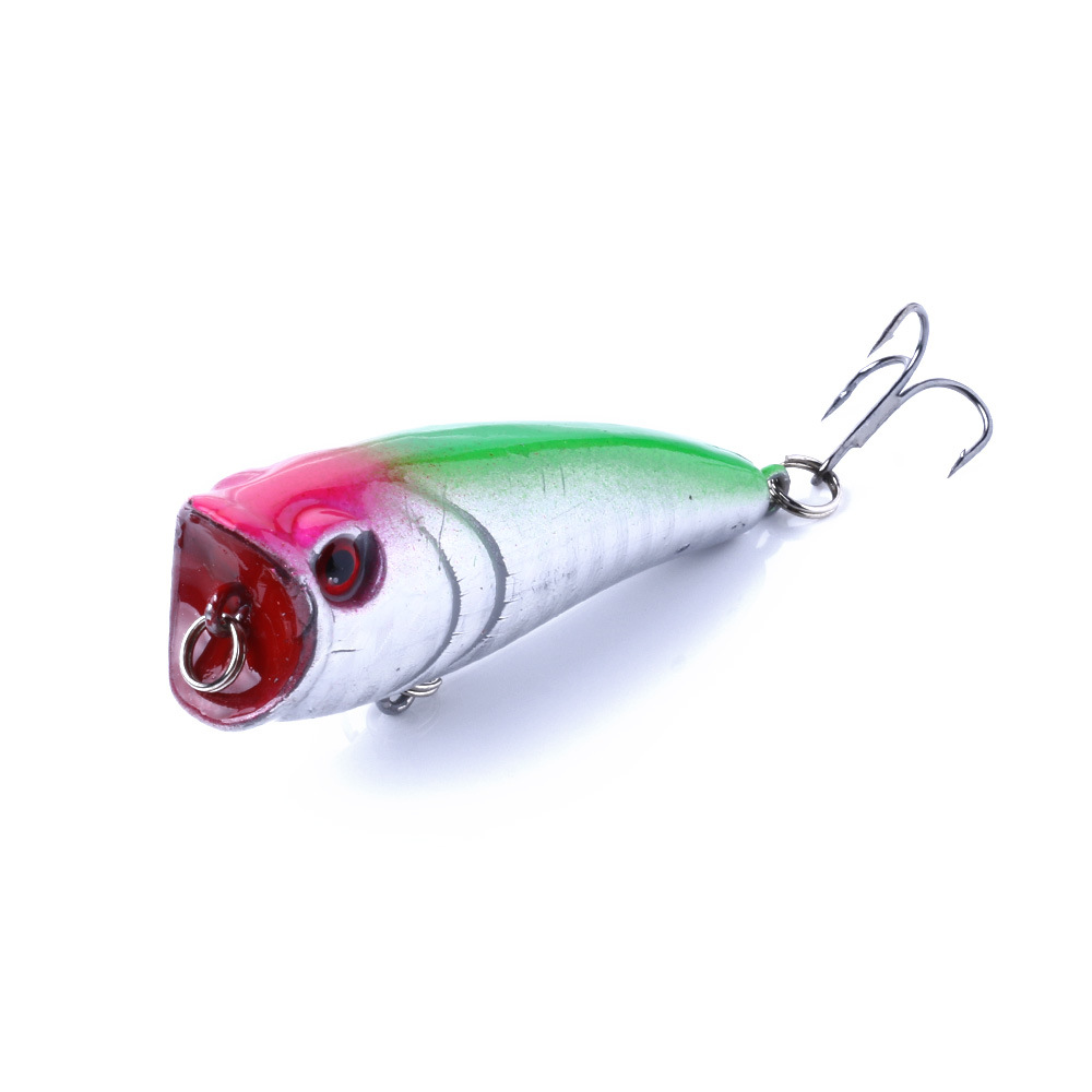 Lot De 7 Leurres De Pêche Castorm, Poppers Nageurs Surface, Plastique Durs Avec Grelots