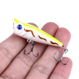 popper lures fishing lure small float plastic Popper Crank Bait fishing Lures Hard bait 5CM 4.9G 8# hooks Stick bait