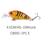 4g/4.5cm Crankbaits Lure Fishing Hard Baits Swimbaits Boat Ocean Topwater Lures Kit Fishing Tackle For Trout Bass Perch Fishing Lures