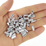 Fishing Aluminum Sleeves 0.8mm-2.5mm Oval Fishing Line Crimp Sleeves Crimping Tube Fishing Connector