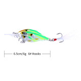 Crankbait High Quality Fishing Lures Isca Tackle 6.5cm 6g Minnow Soft Bait Swimbait Wobblers 6# Hook
