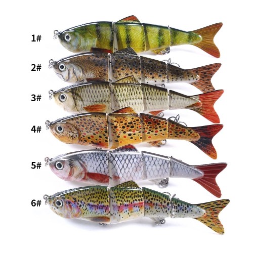 3D Eyes Multi Jointed Bass Fishing Lure Lifelike 4 Sections Swimbait  Crankbait Hard Bait Fish Lure Fishing Tackle