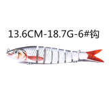 13.6CM 18.7G Multi Jointed Bait 8 Sections  Sinking Wobbler Lure Swimbait Trolling Swimming Hard Fishing Tackle