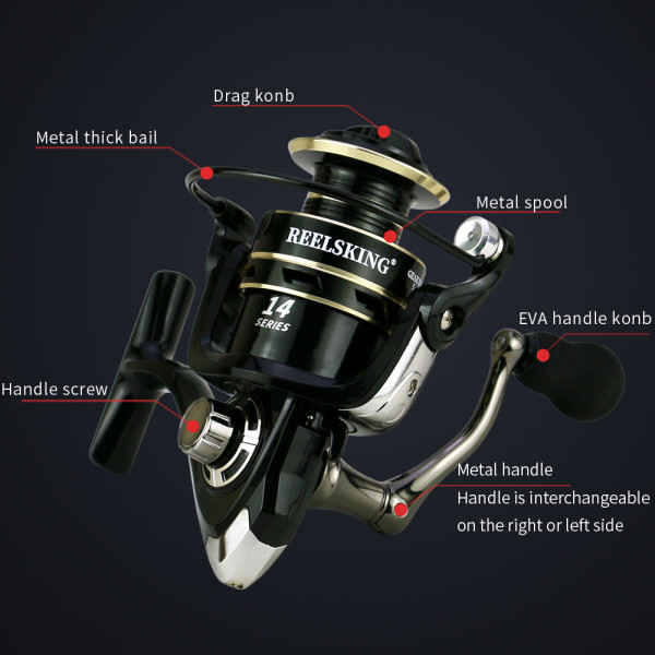 Fishing Spinning Reel , Gear Ratio 5.21 Metal Spool
