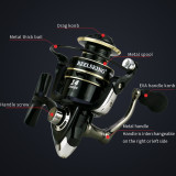 Fishing Spinning Reel , Gear Ratio 5.2:1  Metal Spool 