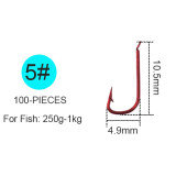 Small Size Red Hook Barbed Fishhook High Carbon Steel Fishing Hooks