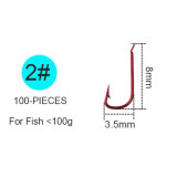 Small Size Red Hook Barbed Fishhook High Carbon Steel Fishing Hooks