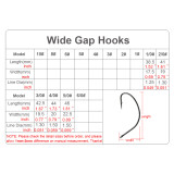 Fishing Wide Gape Hooks ,High Carbon Steel Hook, Stainless , 1/0-5/0