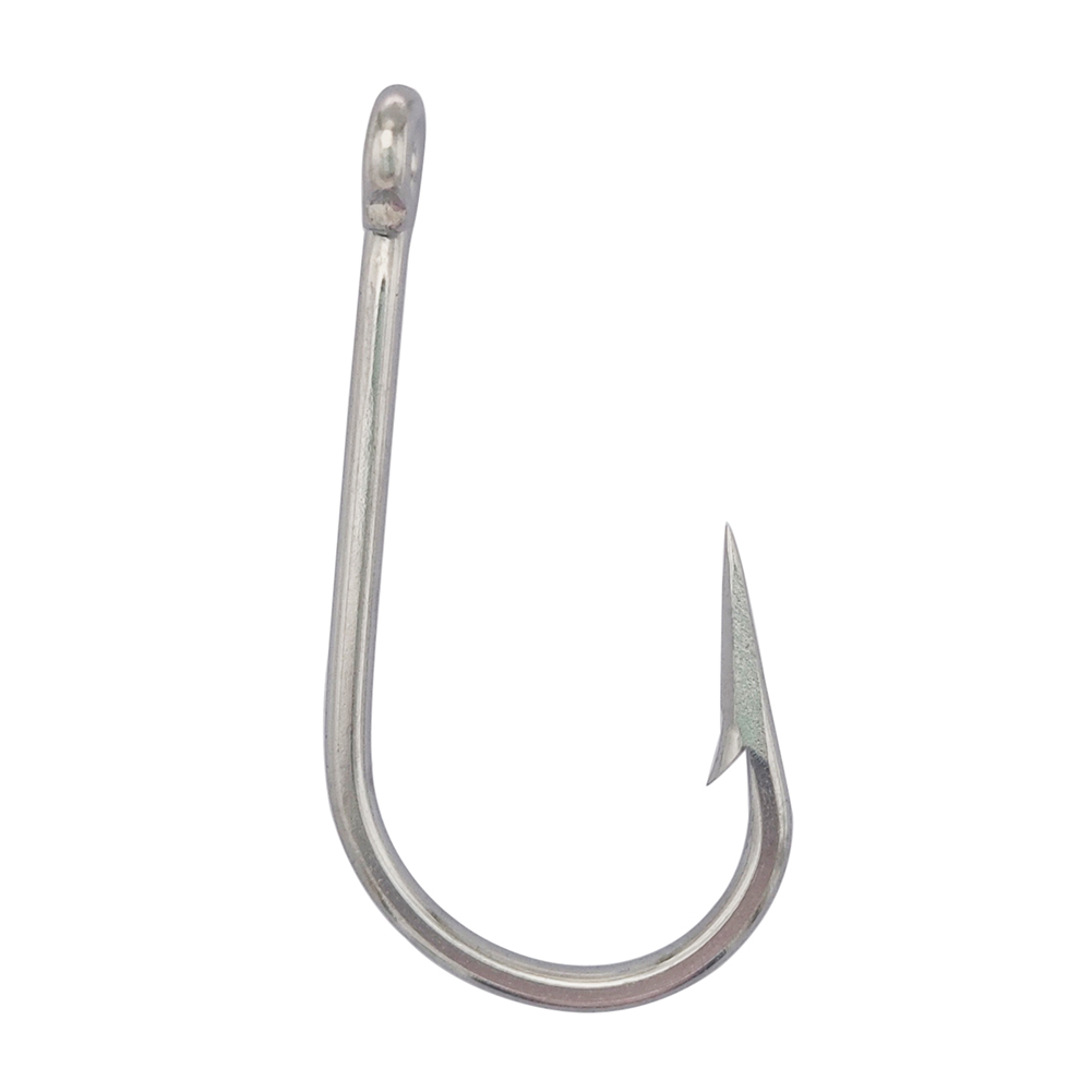 High Carbon Steel Single Fishing Tuna Hooks Straight Shank Hooks ...