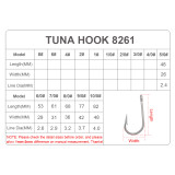 High Carbon Steel Single Fishing Tuna Hooks Straight Shank Hooks Saltwater Fishing Tackle Fishhook