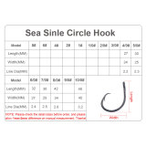 High Carbon Steel Fishing Tuna Hook  Circle Hook  for Saltwater Fishing  Black Nickle Color Fishhook