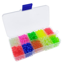 Fishing Beads Assorted Set, 1000pcs 5mm Round Float Glow Fishing Rig Beads Fishing Lure Tackle
