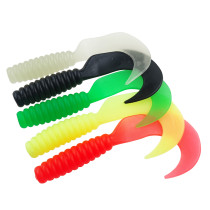 Soft Lure rubber maggot tailed bait silicone bait  7cm/2.8in 