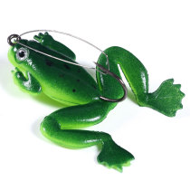 Frog Lure Soft Tube Bait  Fishing Lure with Fishing Hooks Top Water Ray Frog Artificial 3D Eyes 6.0cm/2.35in 5g/0.17oz