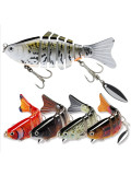 Treble Hook With Spinner Spoon High Carbon Steel Fishing Triple Hook Rotating Sequined Fish Hooks