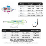 Fishing Jig Australia Slow Jig Head Luminous Fishing Jigging Slider Octopus Assist Hook Rig Squid Skirt
