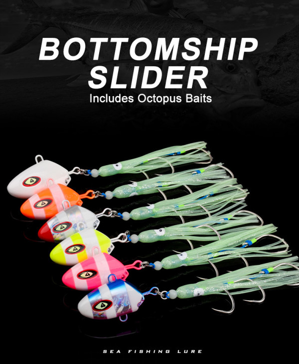 Fishing Jig Australia Slow Jig Head Luminous Fishing Jigging Slider Octopus Assist Hook Rig Squid Skirt