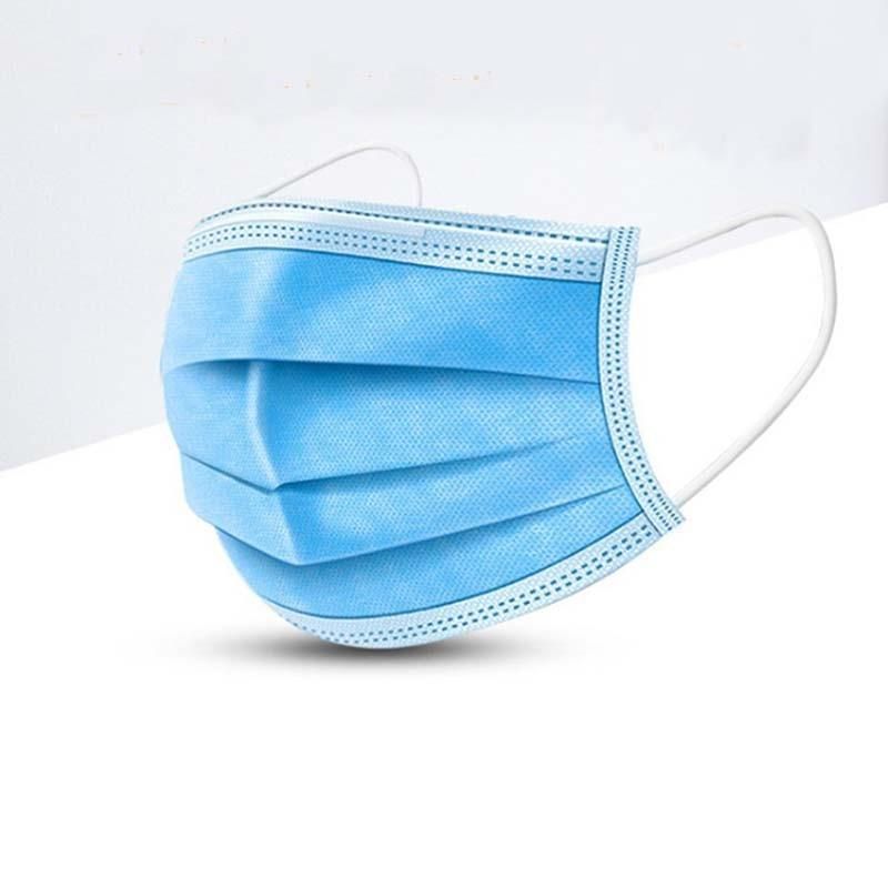 50Pcs Disposable Earloop Pleated CE Certificate 3 Ply Non Woven Face Masks