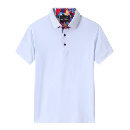 Men's Casual Regular Fit Short Sleeve Polo Shirts White